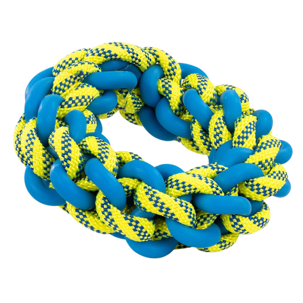 Honden waterspeeltje Water Ring, blauw-geel, Maat: L