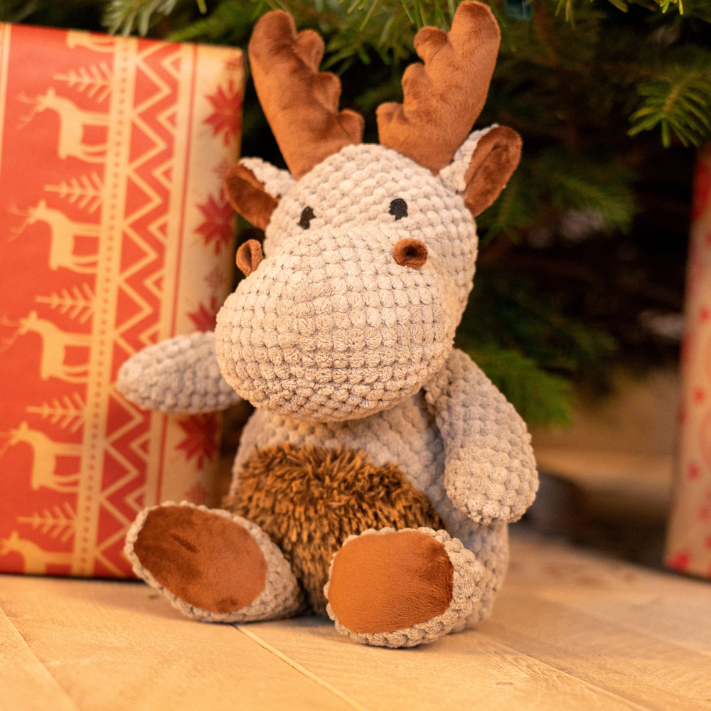 Honden knuffel Waffle Reindeer, grijs