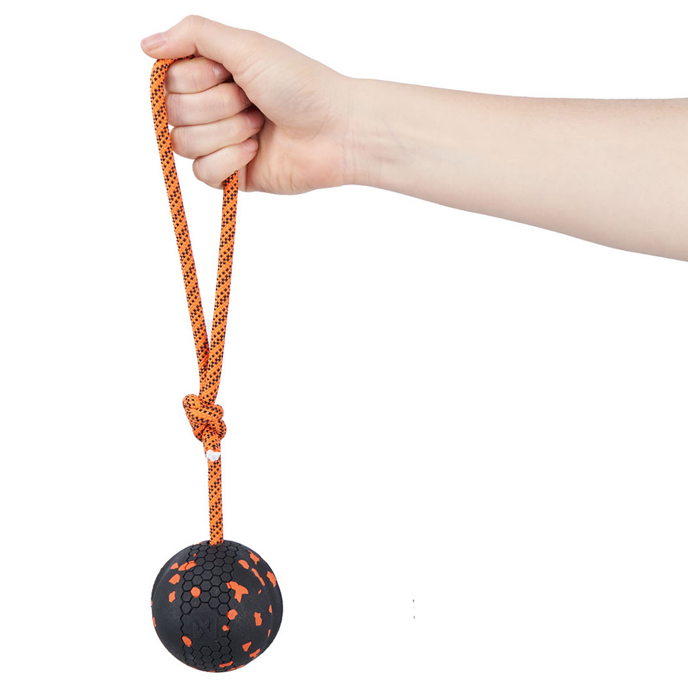 Non-stop dogwear® Hondenbal Dog ball on rope, zwart