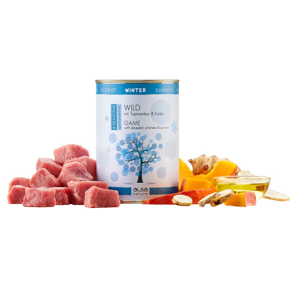 alsa-nature 4-SEASONS Wintermenu wild met aardperen en pompoen, Aantal: 400 g, 400 g