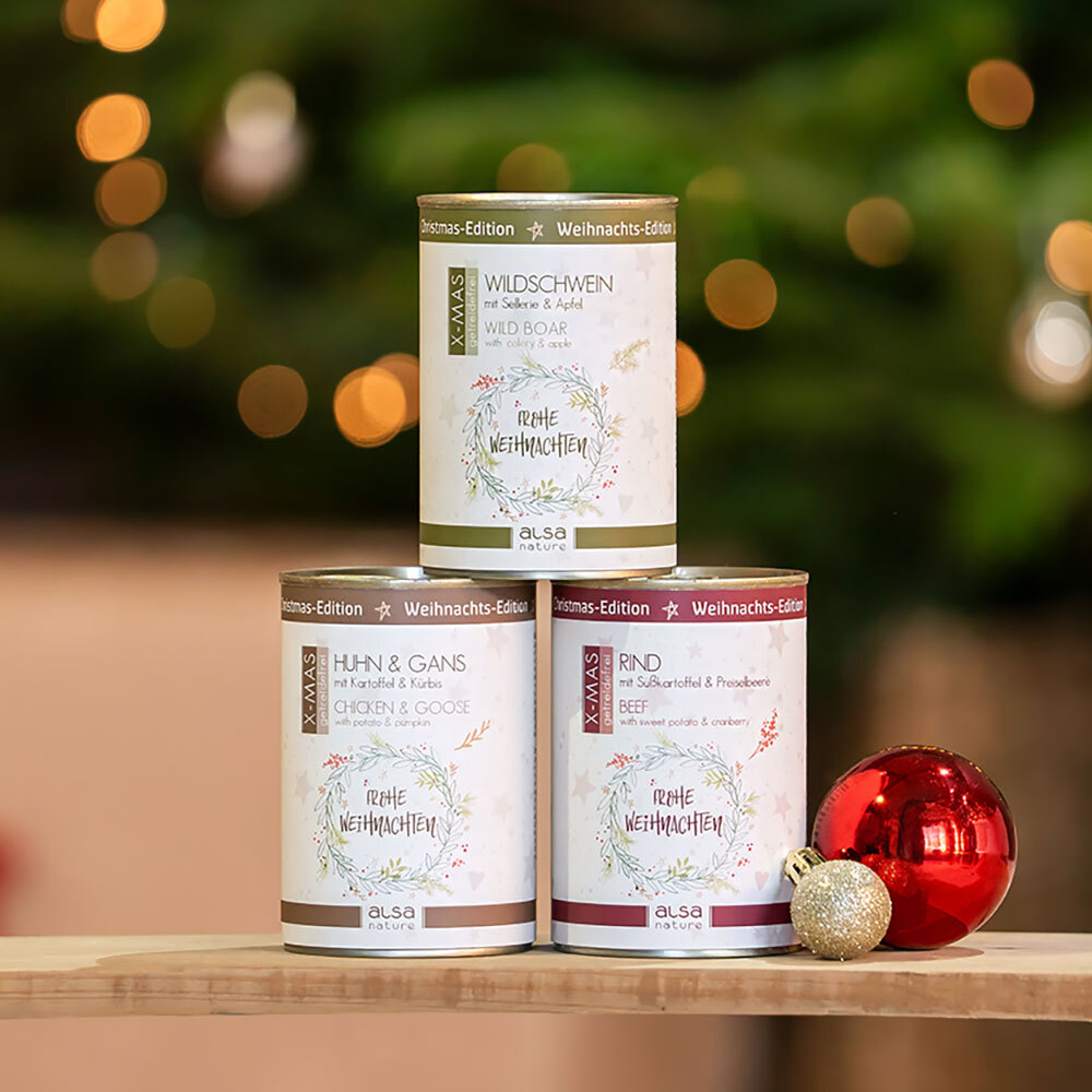 alsa-nature XMAS Blikmenu-mix Kerst-editie, 400 g, Aantal: 12 x 400 g