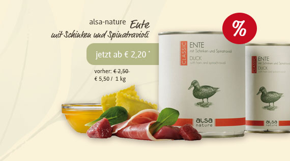 alsa-nature Ente mit Schinken und Spinatravioli