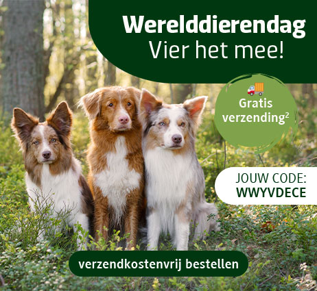 Nu verzendkostenvrij bestellen voor dierendag