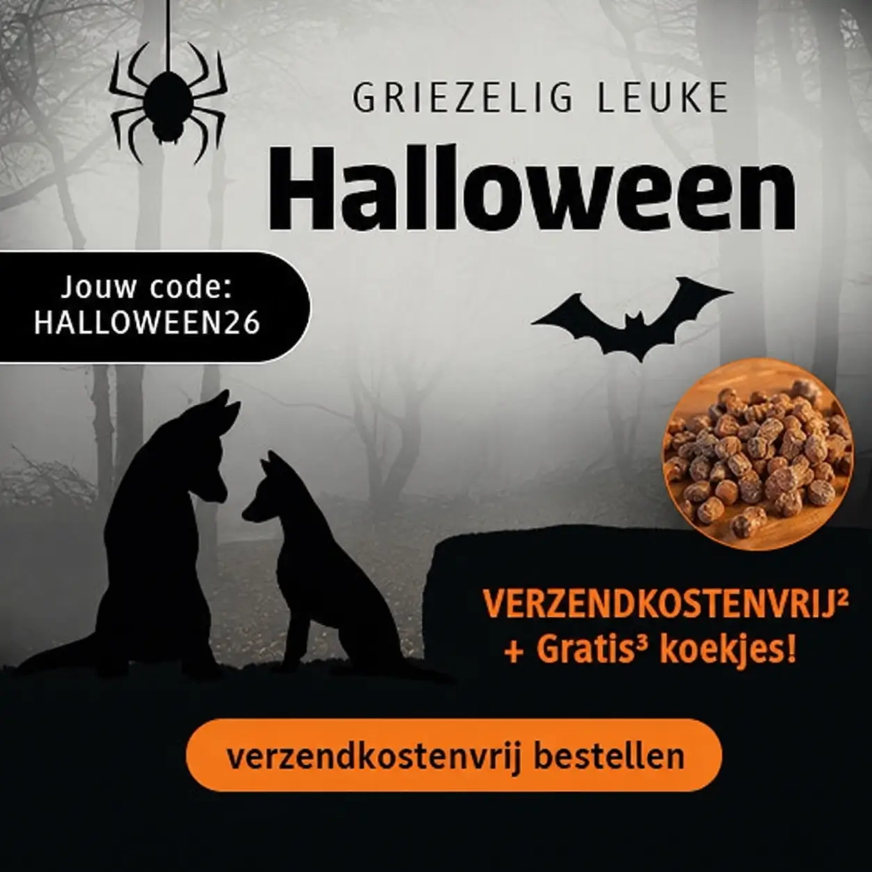Nu verzendkostenvrij bestellen en gratis hondenkoekjes ontvangen